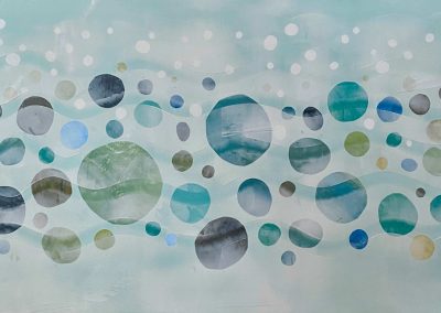 painting fine art collage cold wax abstract blue water
